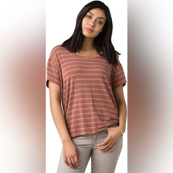 NWT PrAna Vino Heather Stripe Foundation Slouch Top Size Medium - Picture 6 of 6